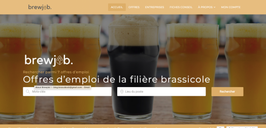 Page d'accueil du site brewjob.fr