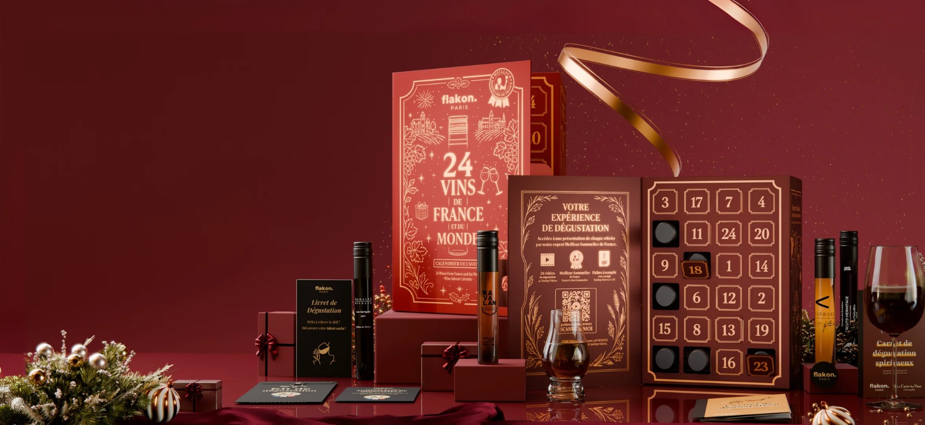 FLAKON dévoile ses calendriers de l’Avent 2025 : une expérience de dégustation unique autour du vin et du whisky