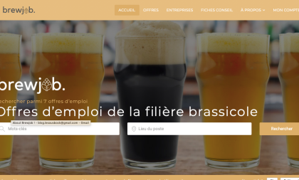 Page d'accueil du site brewjob.fr